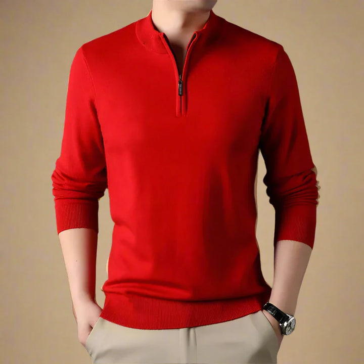 Troyer für den Herbst - Casual Strick Pullover mit Zip für Herren