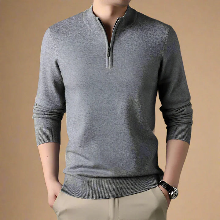 Troyer für den Herbst - Casual Strick Pullover mit Zip für Herren