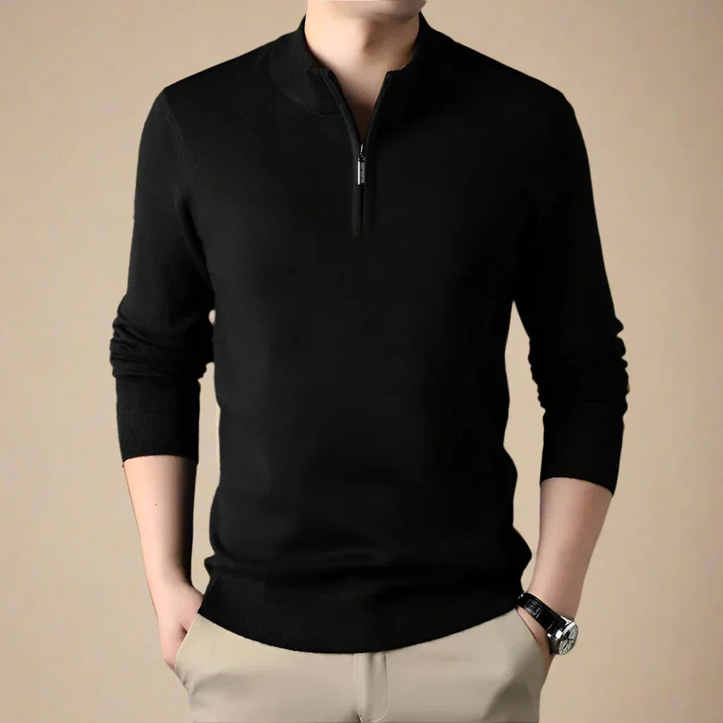 Troyer für den Herbst - Casual Strick Pullover mit Zip für Herren