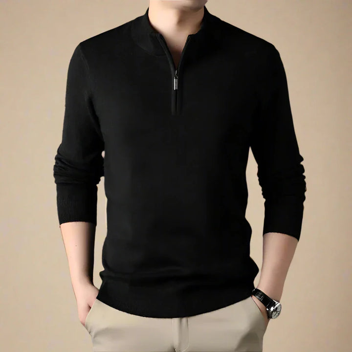 Troyer für den Herbst - Casual Strick Pullover mit Zip für Herren