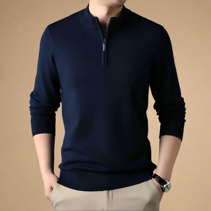 Troyer für den Herbst - Casual Strick Pullover mit Zip für Herren