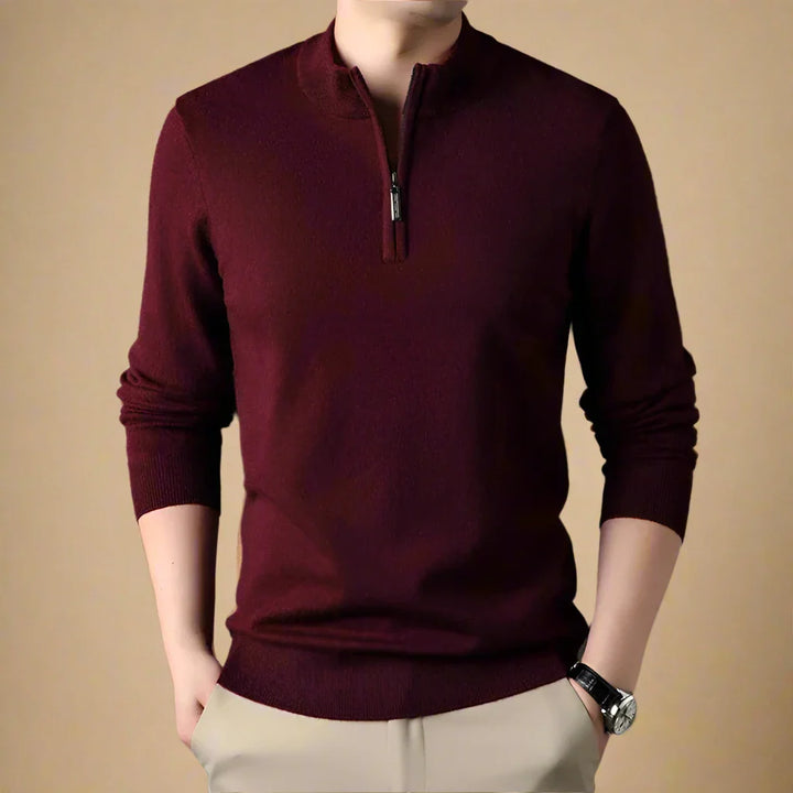 Troyer für den Herbst - Casual Strick Pullover mit Zip für Herren