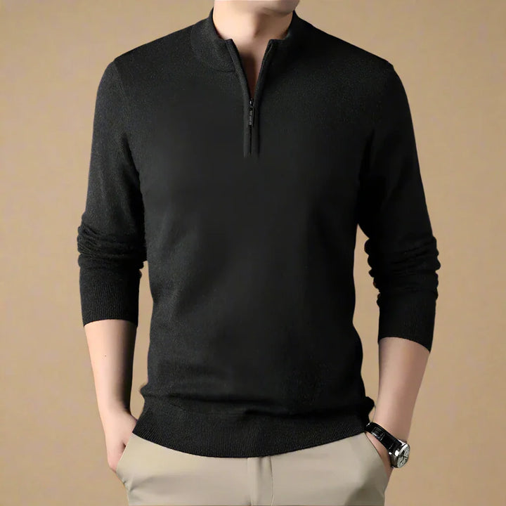 Troyer für den Herbst - Casual Strick Pullover mit Zip für Herren