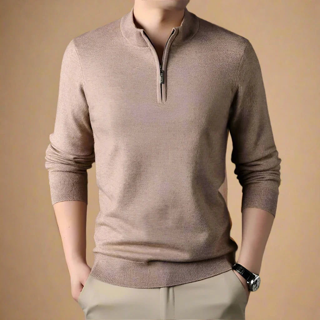Troyer für den Herbst - Casual Strick Pullover mit Zip für Herren