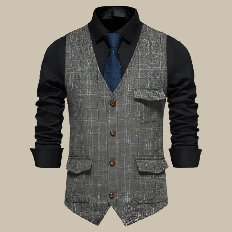 mouwloos geruite gilet voor heren van