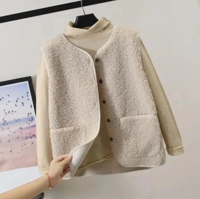 Plüsch-Weste für den Herbst - Elegante Warme Weste für Damen