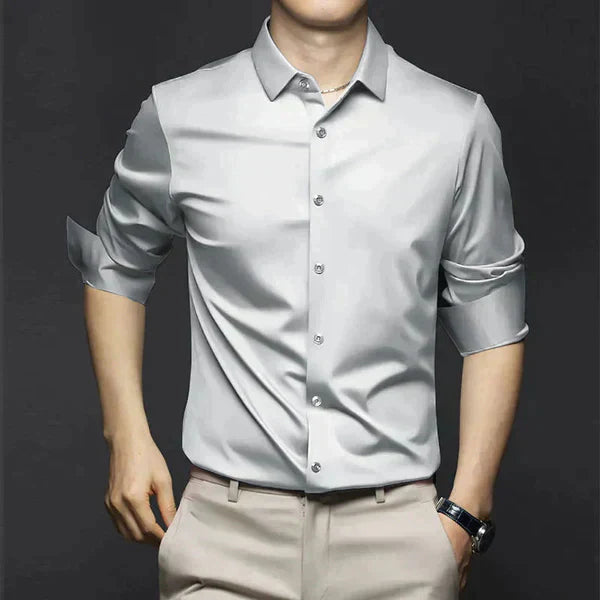 Bügelfreies Hemd für den Herbst – Business Casual Stretch Hemd für Herren