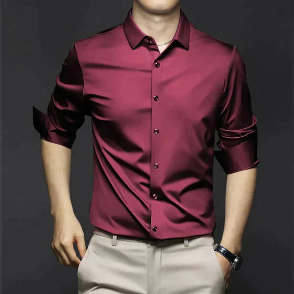 Bügelfreies Hemd für den Herbst – Business Casual Stretch Hemd für Herren