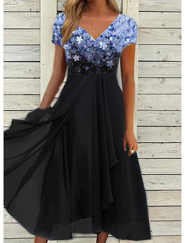 Sommerkleid für Damen - Elegantes luftiges Midikleid mit Druck