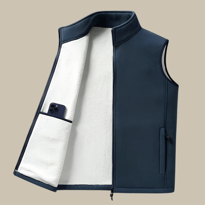 Outdoor Weste für Kalte Tage - Casual Ärmellose Polarfleece Weste für Herren