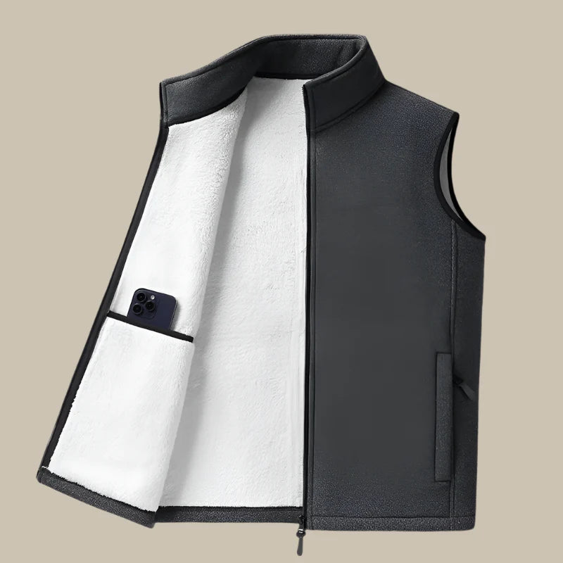 Outdoor Weste für Kalte Tage - Casual Ärmellose Polarfleece Weste für Herren