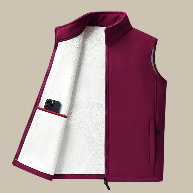 Outdoor Weste für Kalte Tage - Casual Ärmellose Polarfleece Weste für Herren