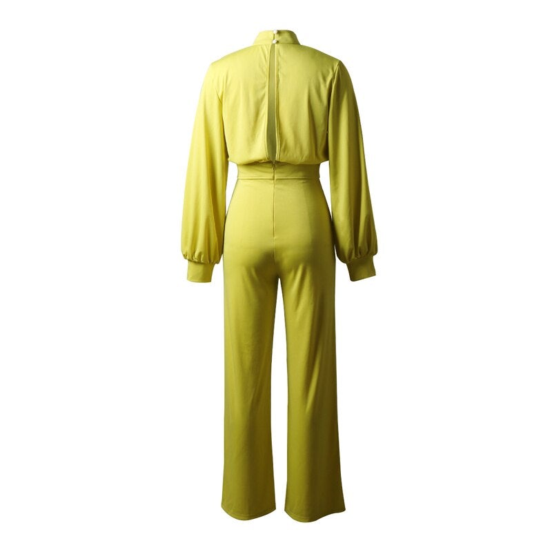 Ellie Sommer Jumpsuit | Moderner Jumpsuit mit langen Ärmeln, offenem Rücken und Kragen