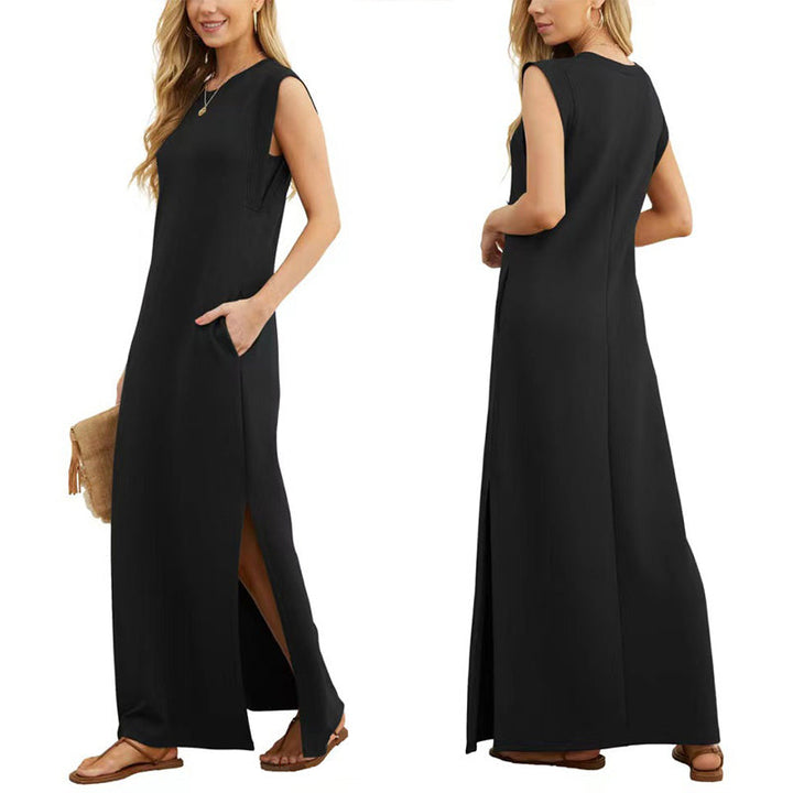 Sommerkleid für Damen - Langes ärmelloses Tunika-Kleid