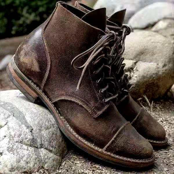 Retro Stiefel für den Herbst - Stilvolle Wasserdichte Schnürstiefel für Herren