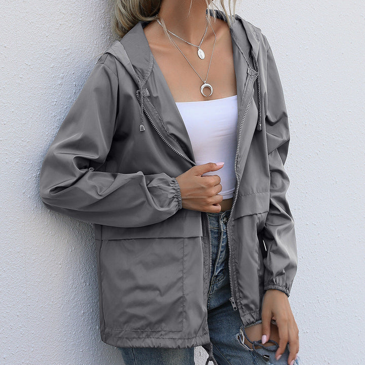 Regenjacke für den Herbst - Wasserdichte Windbreaker mit Kapuze für Damen