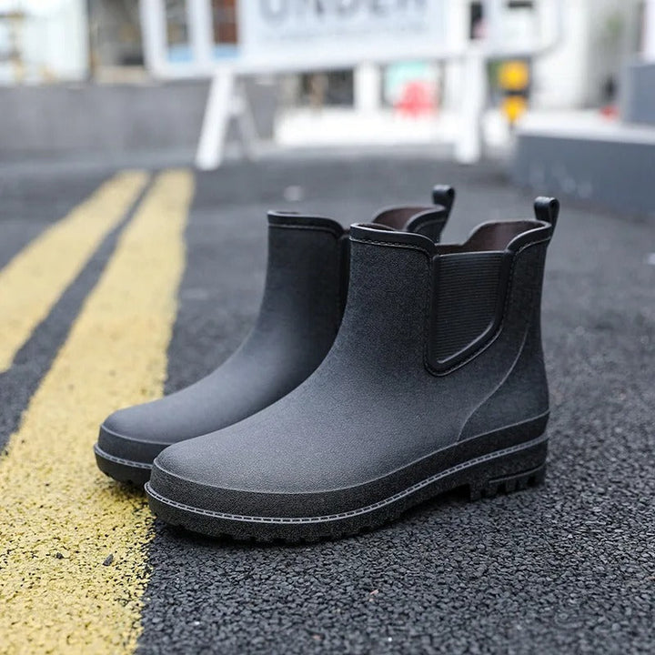 Regenstiefel für den Herbst - Luxuriöse halbhohe wasserdichte Gummistiefel mit Stil für Herren