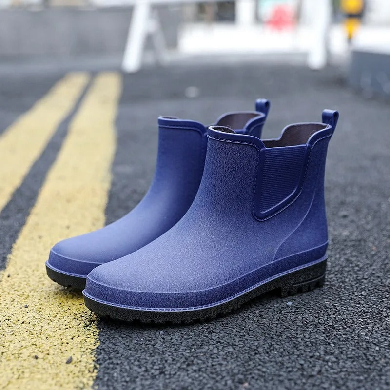 Regenstiefel für den Herbst - Luxuriöse halbhohe wasserdichte Gummistiefel mit Stil für Herren