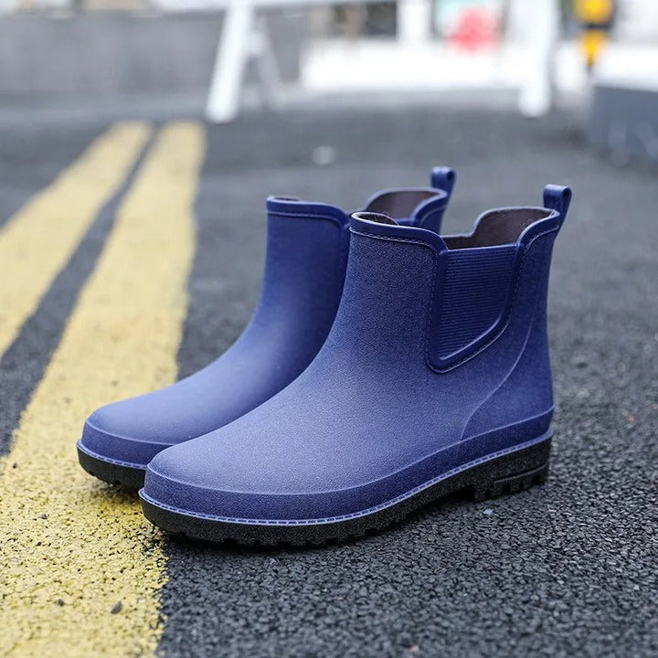 Regenstiefel für den Herbst - Luxuriöse halbhohe wasserdichte Gummistiefel mit Stil für Herren
