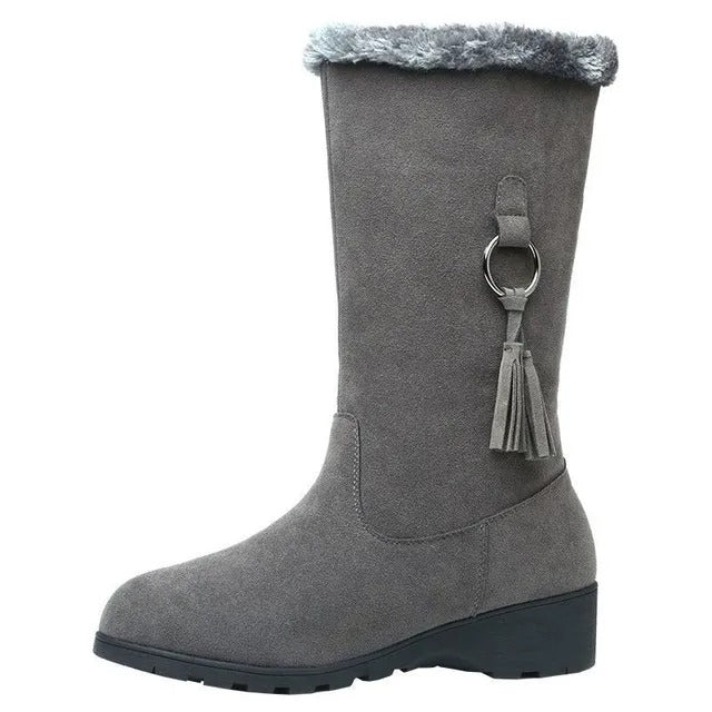 Stiefel für Damen - Bequeme Oberschenkelhohe Stiefel mit Reißverschluss