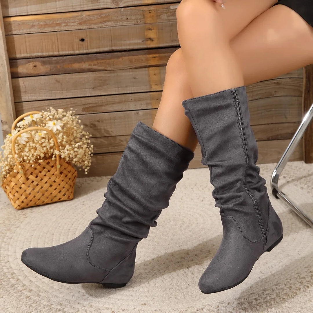 Berska overknee stiefel | Elegante bequeme oberschenkelhohe Stiefel mit flacher Sohle