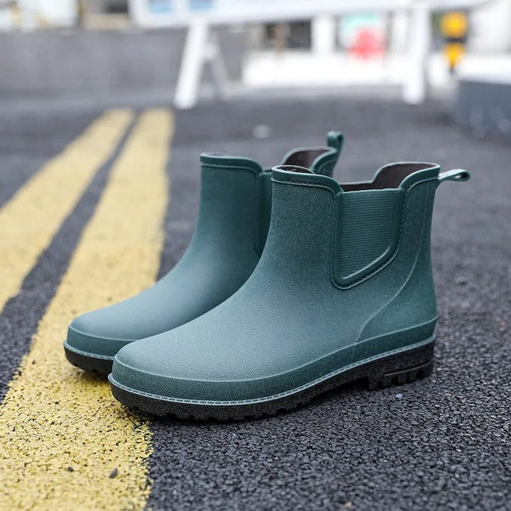 Regenstiefel für den Herbst - Luxuriöse halbhohe wasserdichte Gummistiefel mit Stil für Herren