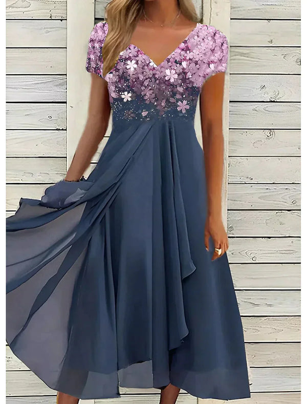 Lizzie Blumenkleid | Midikleid für Frauen mit Blumendruck für den Sommer