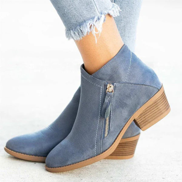 Clargo Stiefeletten | Damenstiefelette mit Reißverschluss und hochwertigem Fußbett