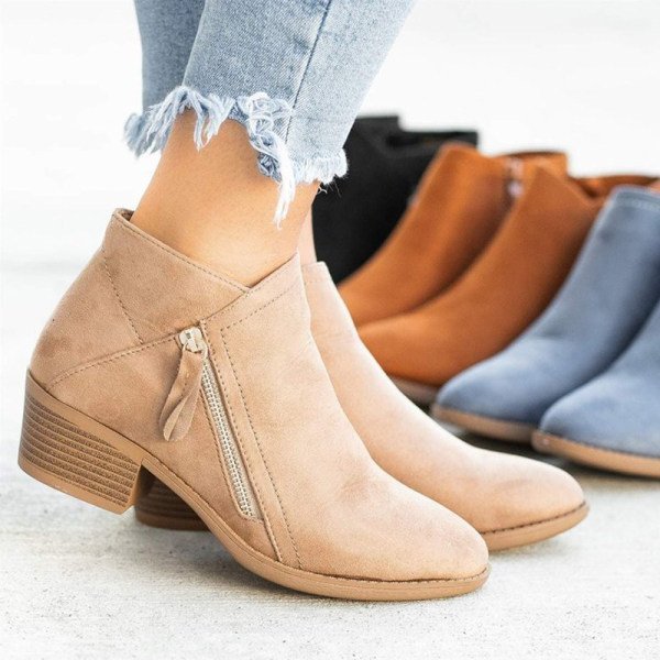 Clargo Stiefeletten | Damenstiefelette mit Reißverschluss und hochwertigem Fußbett