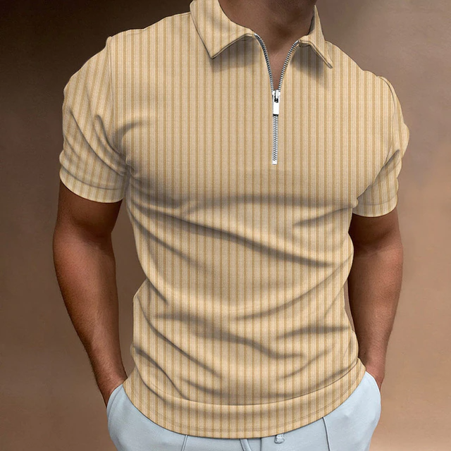 Poloshirt für Herren - Muscle Fit Polo mit Reißverschluss für den Sommer