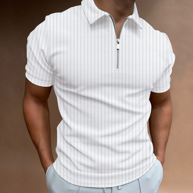 Poloshirt für Herren - Muscle Fit Polo mit Reißverschluss für den Sommer