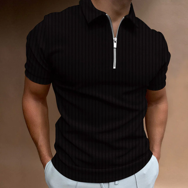Poloshirt für Herren - Muscle Fit Polo mit Reißverschluss für den Sommer