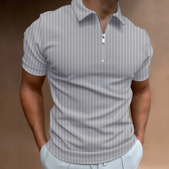 Poloshirt für Herren - Muscle Fit Polo mit Reißverschluss für den Sommer