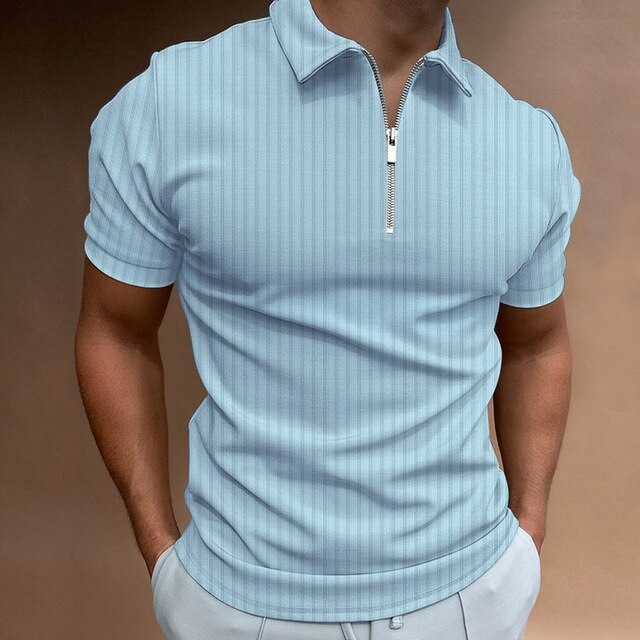 Poloshirt für Herren - Muscle Fit Polo mit Reißverschluss für den Sommer