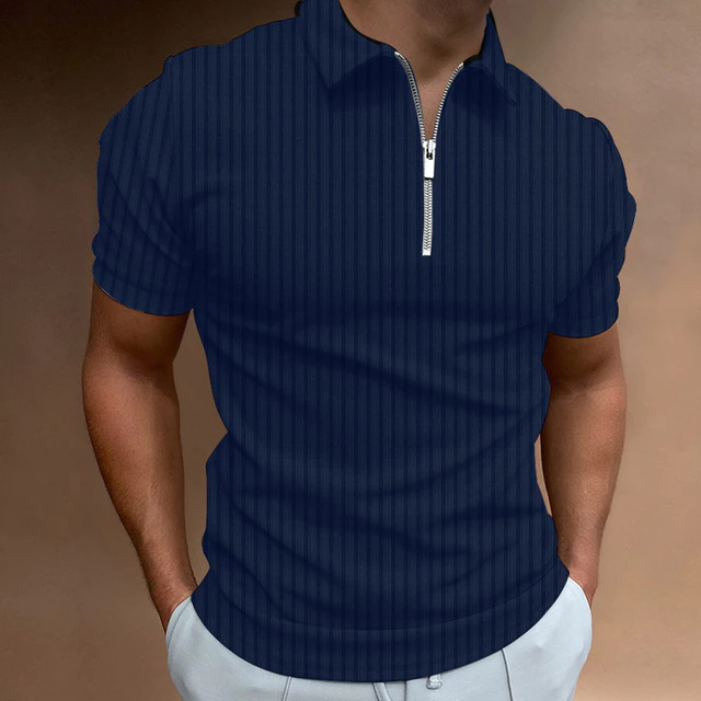 Poloshirt für Herren - Muscle Fit Polo mit Reißverschluss für den Sommer