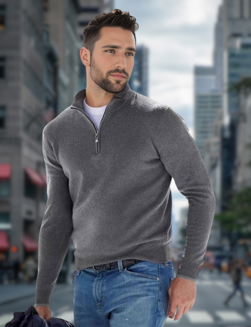 Ganti Pullover | Premium V-Ausschnitt Pullover mit Reißverschluss für Männer