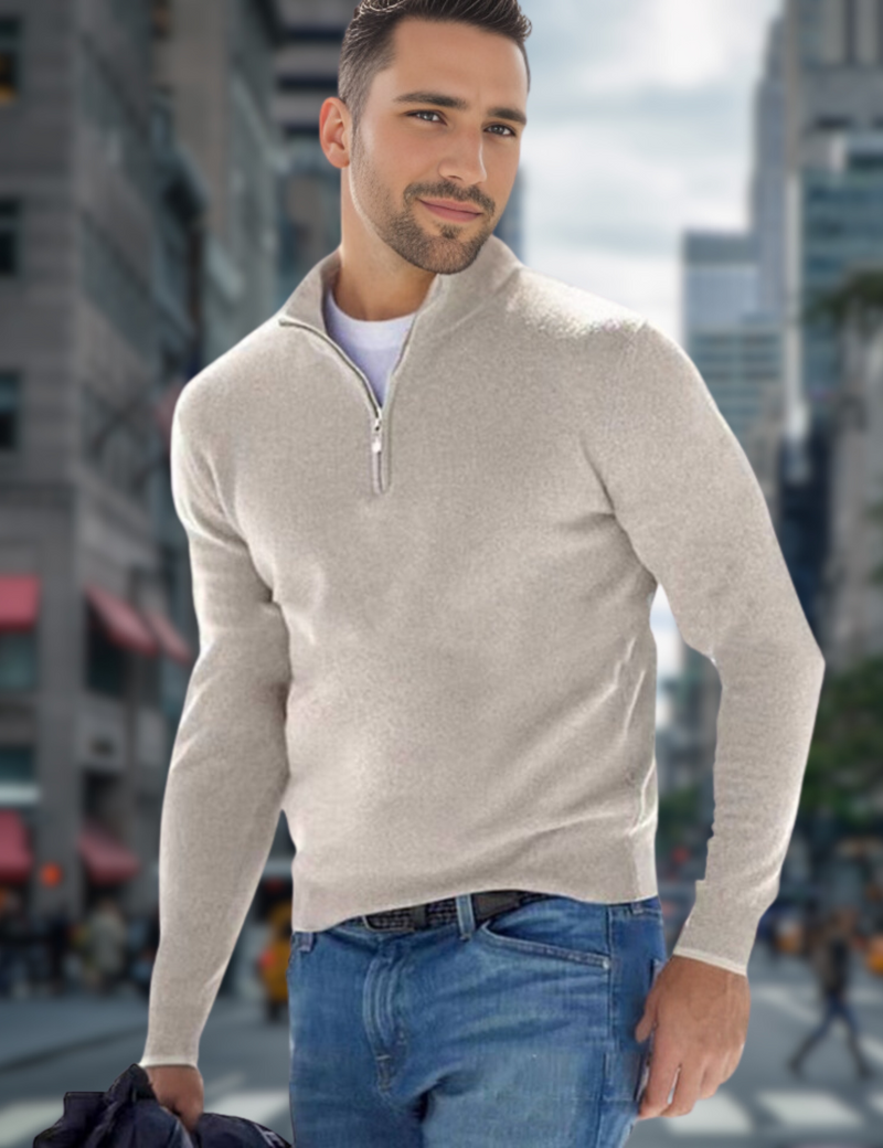 Ganti Pullover | Premium V-Ausschnitt Pullover mit Reißverschluss für Männer