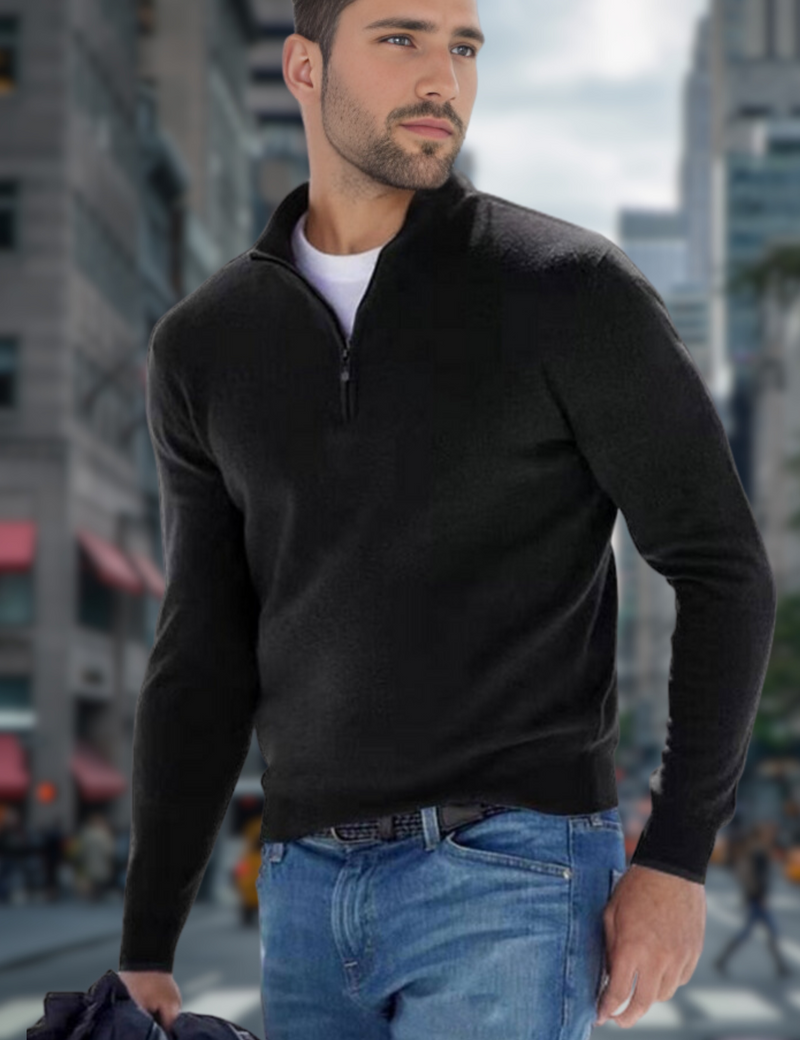 Ganti Pullover | Premium V-Ausschnitt Pullover mit Reißverschluss für Männer