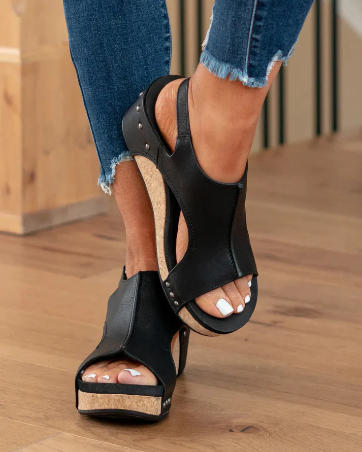 Tava Sandalen | Trendige Damensandalen mit Keilabsatz und ergonomischem Fußbett