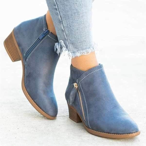 Clargo Stiefeletten | Damenstiefelette mit Reißverschluss und hochwertigem Fußbett