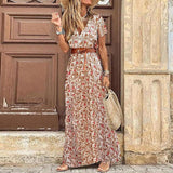 Clana Boho Kleid | Langes Ibiza Faltenkleid