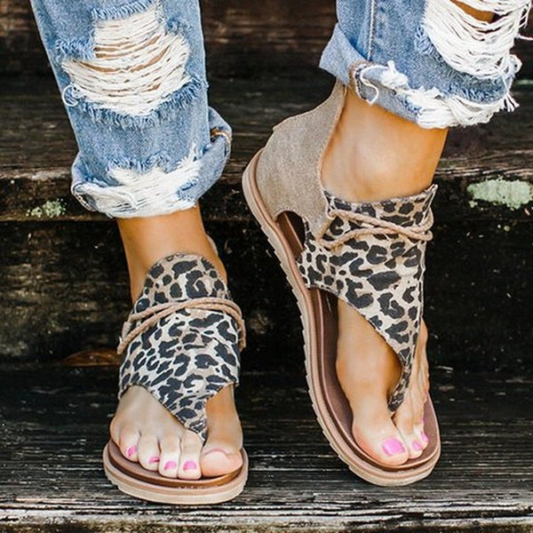 Sash Damen Sandalen | Bedruckte Sandale mit Reißverschlussabsatz