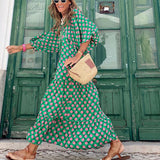 Milena Kleid | Grünes langes Kleid für Damen