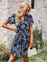 Loscana Blumenkleid | Mini Boho Sommerkleid für Damen