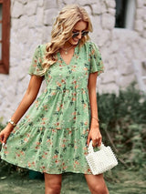 Loscana Blumenkleid | Mini Boho Sommerkleid für Damen