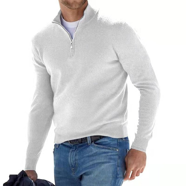 Ganti Pullover | Merino V-Ausschnitt Pullover mit Reißverschluss für Männer