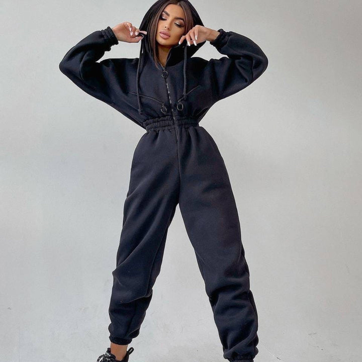 Lotte Hausanzug | Modischer Onesie mit Kapuze Sweatanzug für Frauen