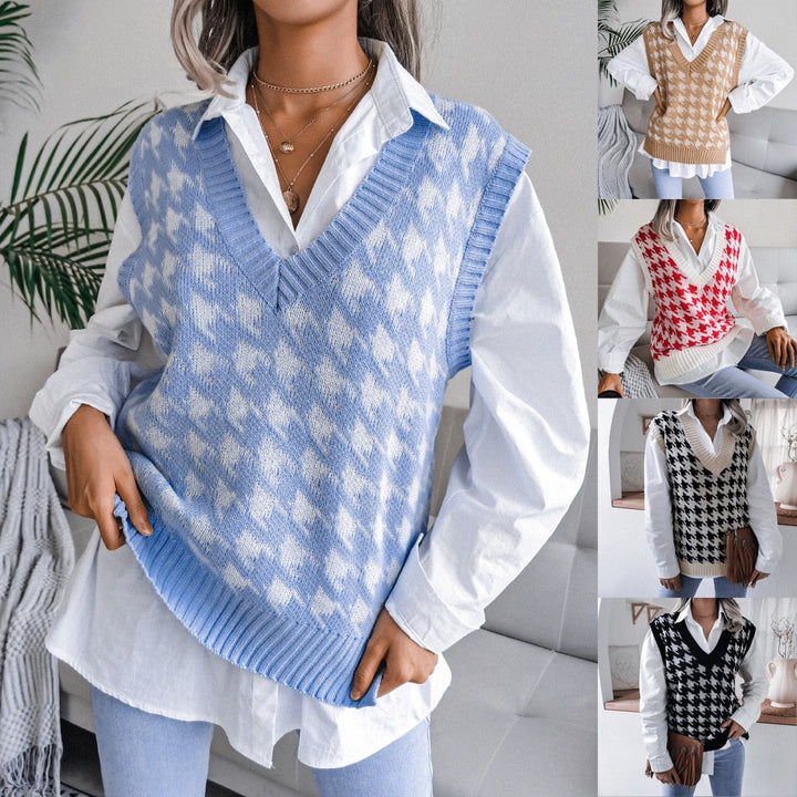 Bersha College Sommerpullover | Damenpullover im College-Stil mit Druck