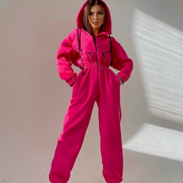 Lotte Hausanzug | Modischer Onesie mit Kapuze Sweatanzug für Frauen