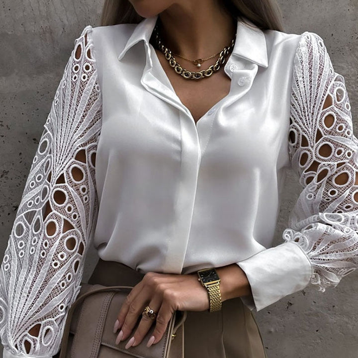 Toscana Vintage Bluse | Luxuriös Damenshirt mit Mesh-Design